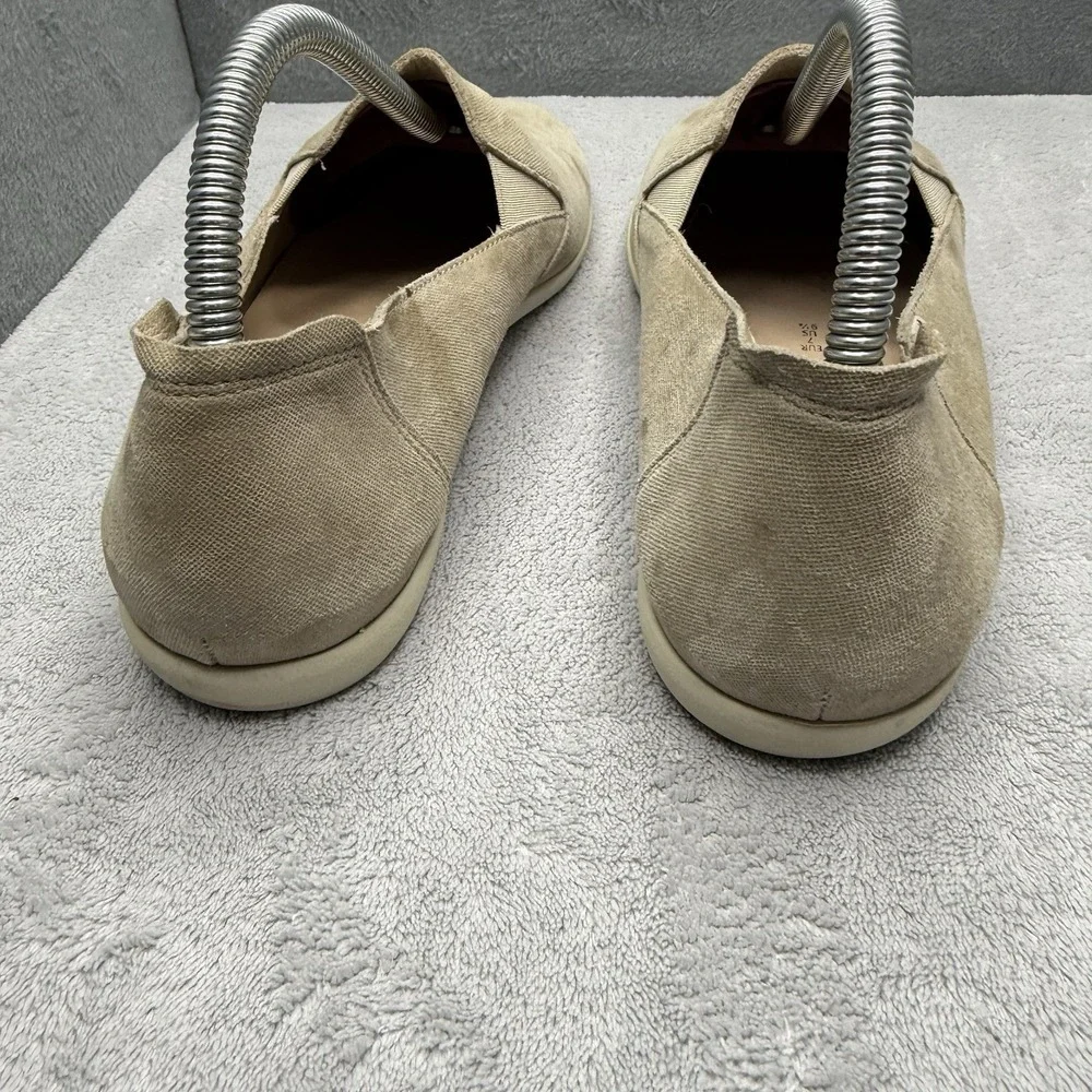 Mephisto Womens 9.5 Beige Canvas Slip On Walking Shoes Air Jet Comfort